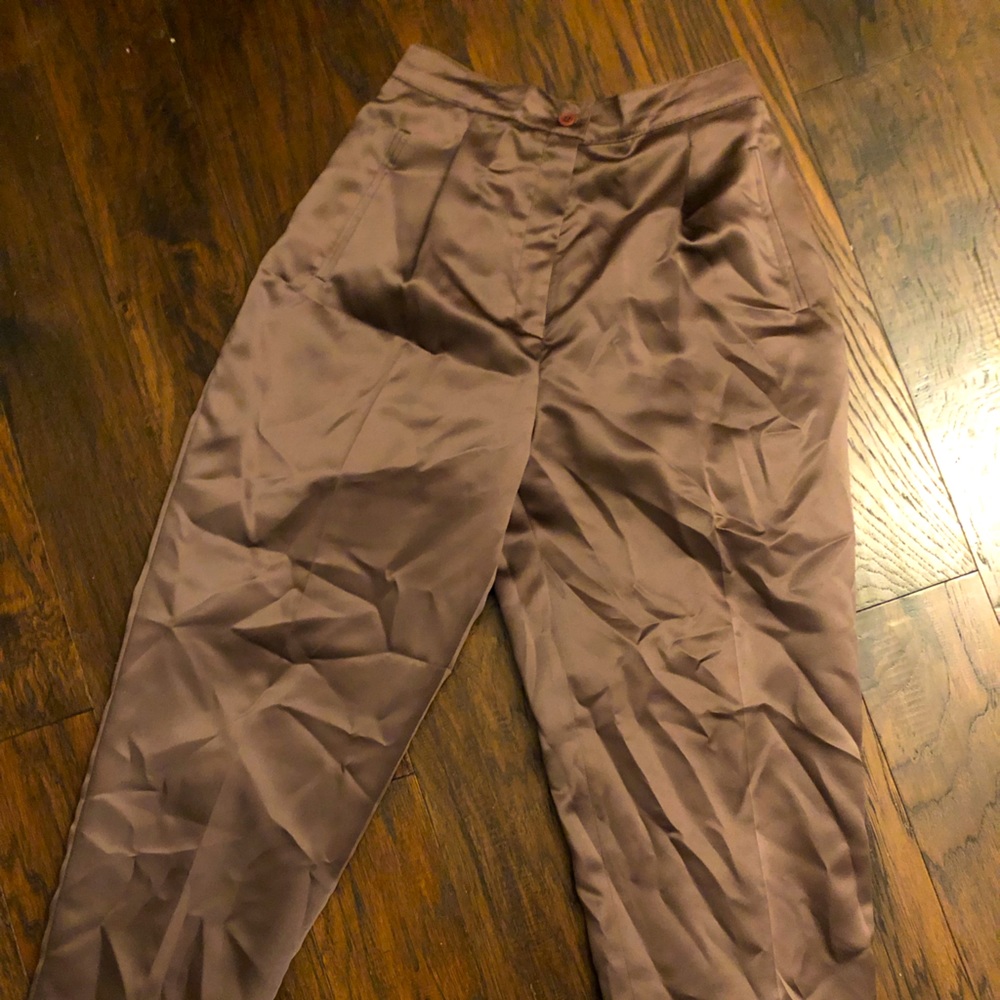 Brown shiny baggy western cute rodeo queen or casual pants